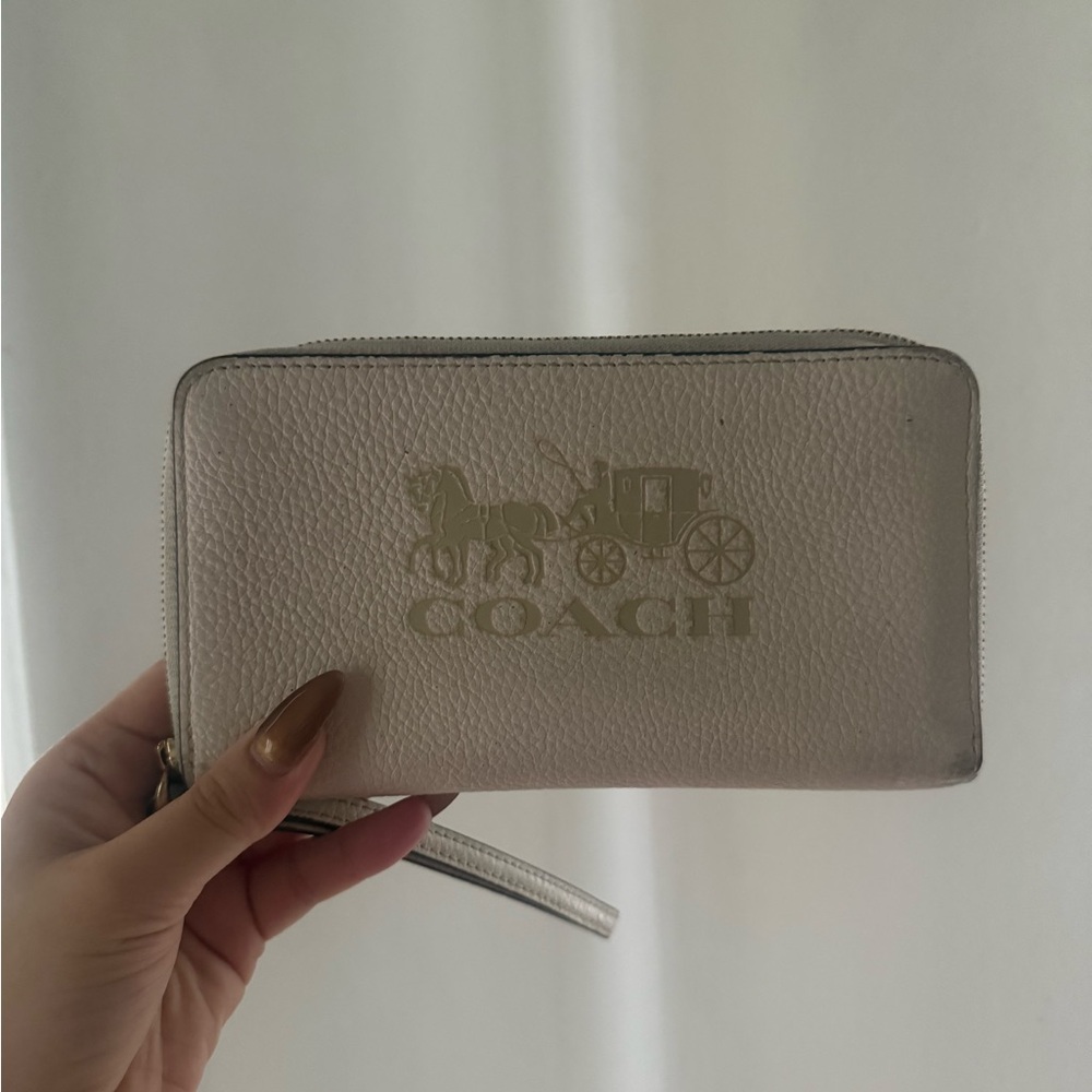 Coach Beige Wristlet Wallet